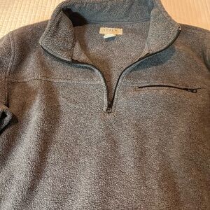 J Crew Gray Quarter-Zip Fleece Pullover